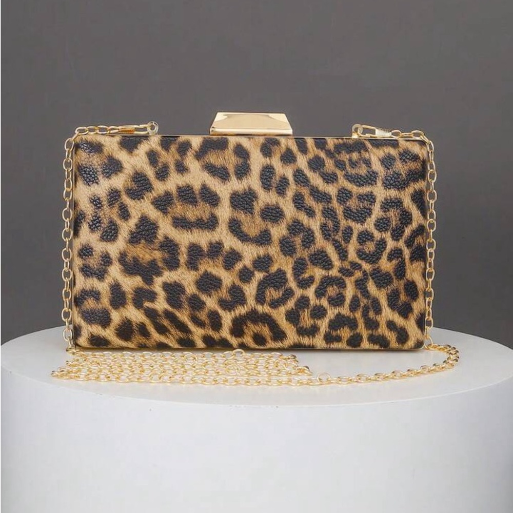 Leopard Print Clutch Bag - Picture 2 of 6